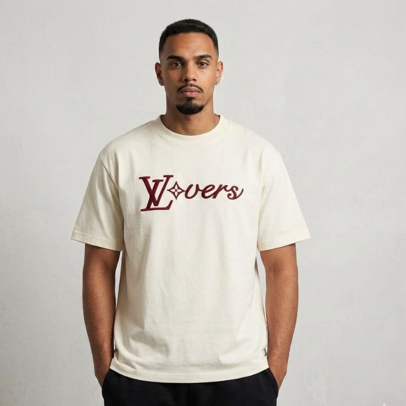 Camiseta Louis Vuitton Cream LV Lovers