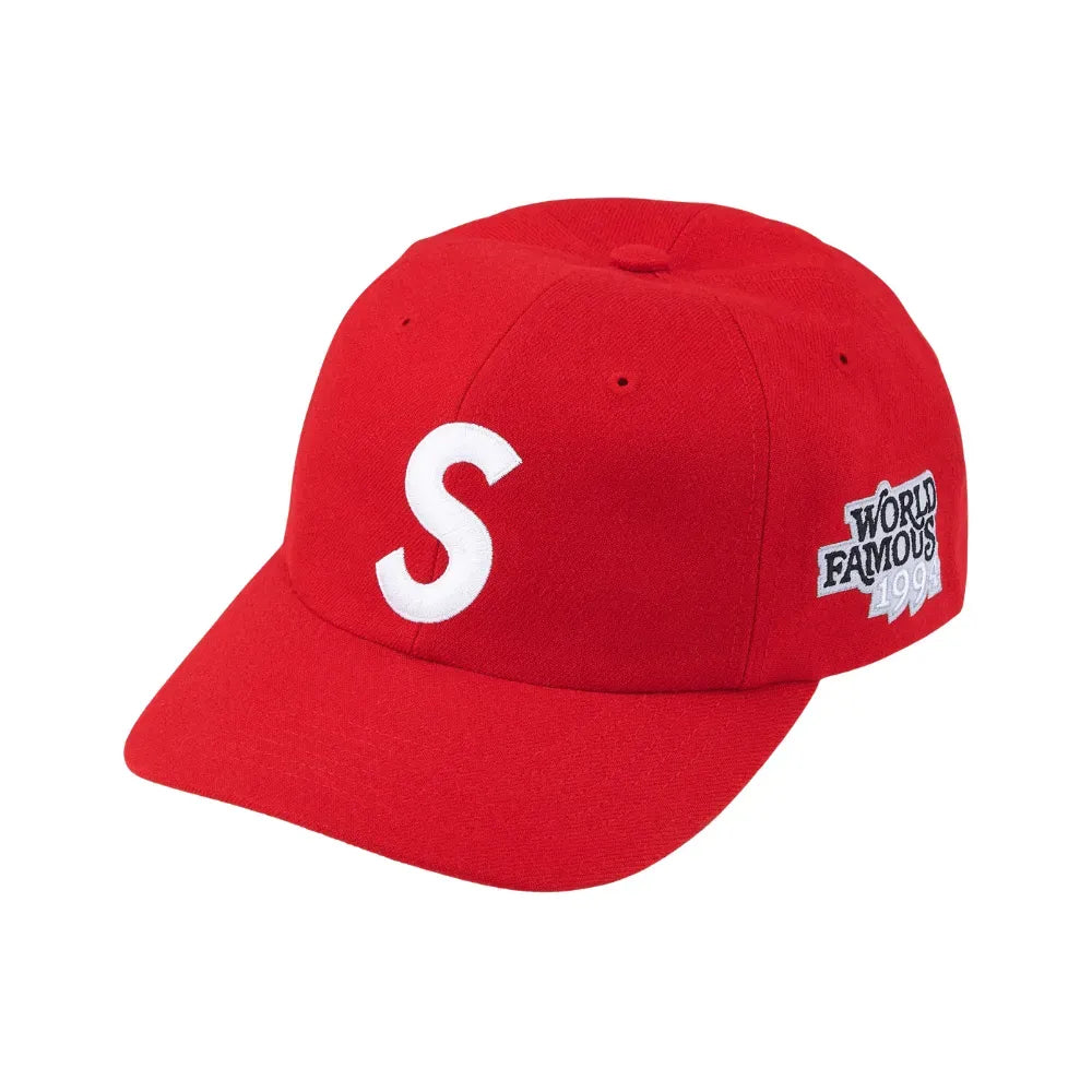 Boné Supreme World Famous S Logo 6-Panel Red