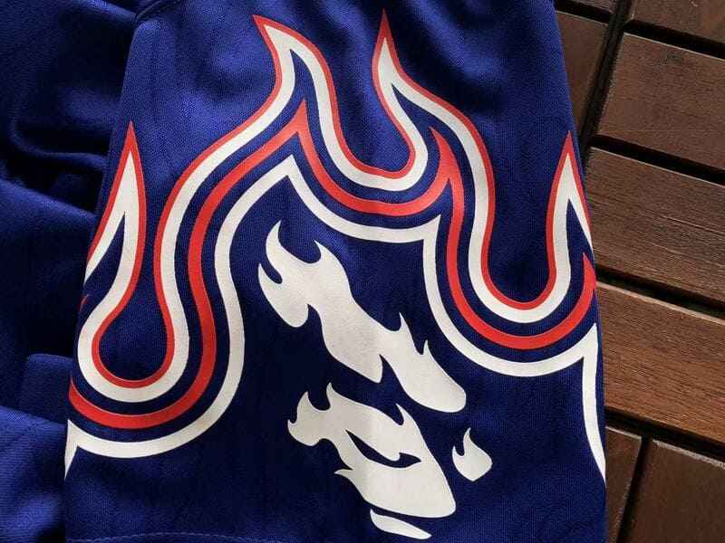 Camiseta BAPE x Adidas SSL Flame Japan Blue