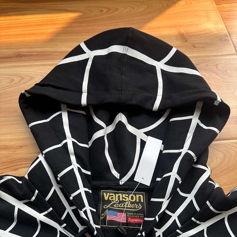 Moletom Vanson Leathers x Supreme Spider-Man Black