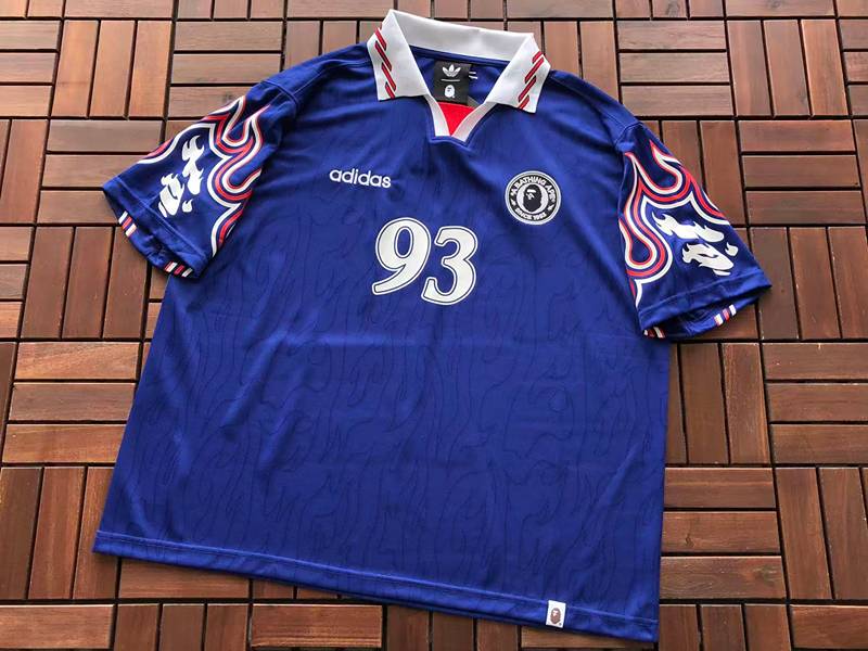 Camiseta BAPE x Adidas SSL Flame Japan Blue