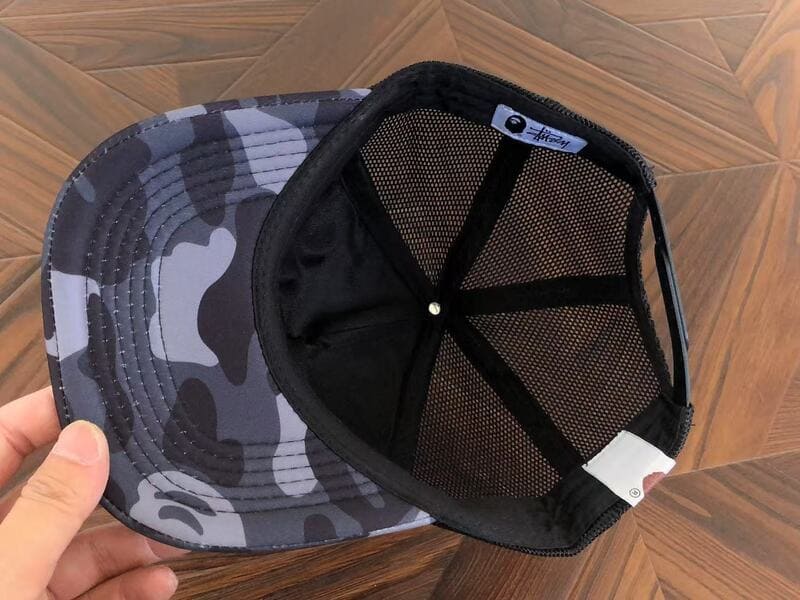 Boné BAPE x Stussy Trucker Black