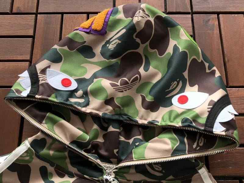 Jaqueta BAPE x Adidas Shark Track Hoodie Crew Green