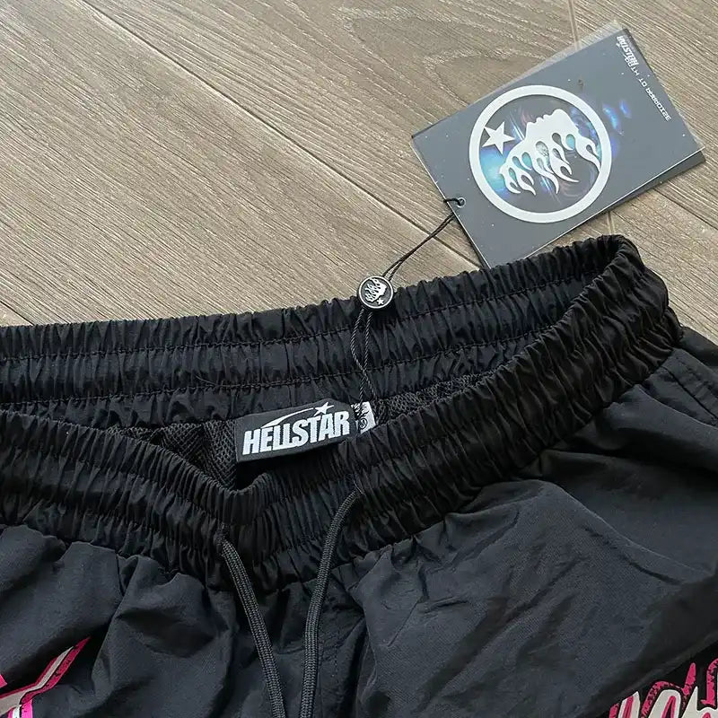 Pronta Entrega - Hellstar Waxed Nylon Athletic Shorts Black
