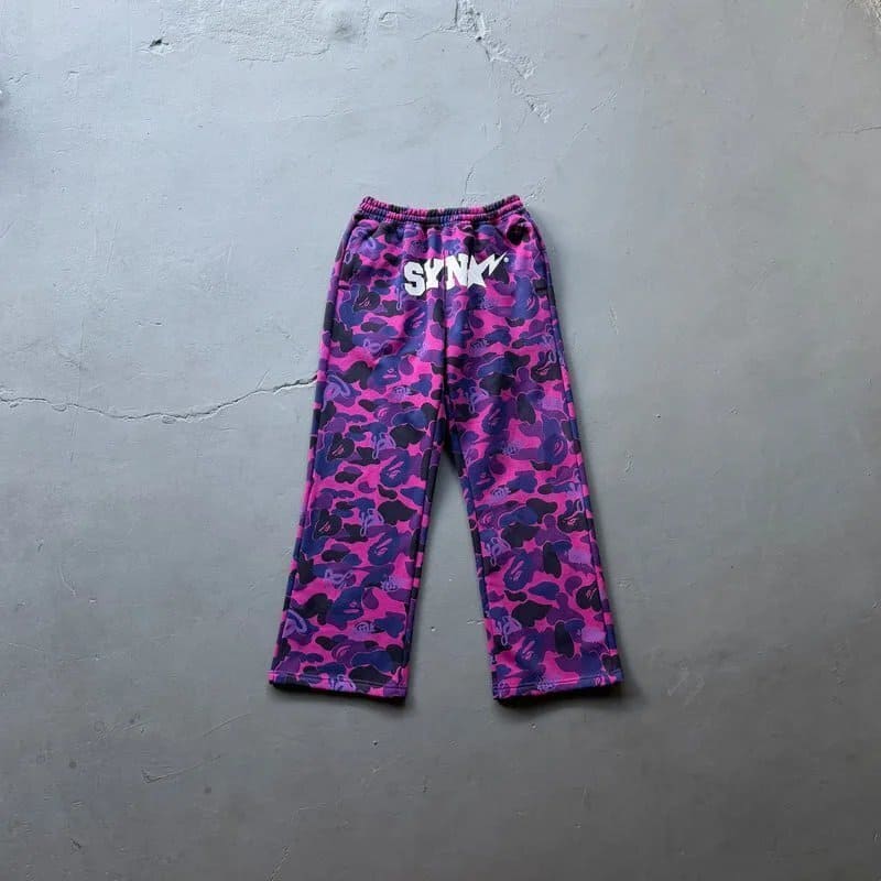 Calça BAPE x SYNA By Central Cee x Spotfy Camo Purple