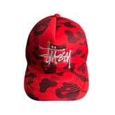 Boné BAPE x Stussy Trucker Red