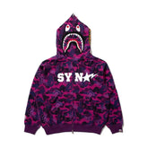 Jaqueta BAPE x SYNA By Central x Spotfy Shark Full Zip Camo Purple
