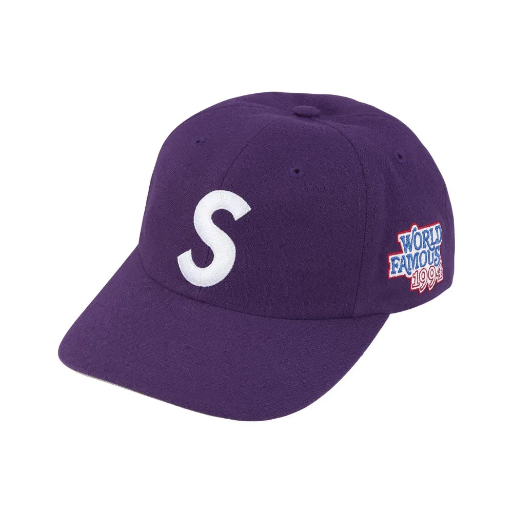 Boné Supreme World Famous S Logo 6-Panel Purple