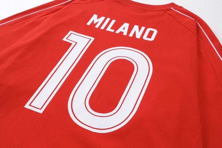 Pronta Entrega - Camiseta Balenciaga Milano #10 Soccer Jersey Oversized Red