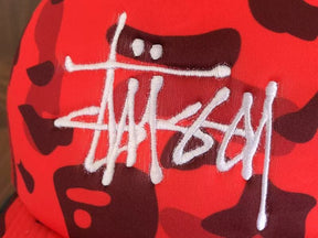 Boné BAPE x Stussy Trucker Red