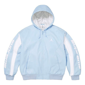 Jaqueta Air Jordan x Supreme Hooded Leather Light Blue