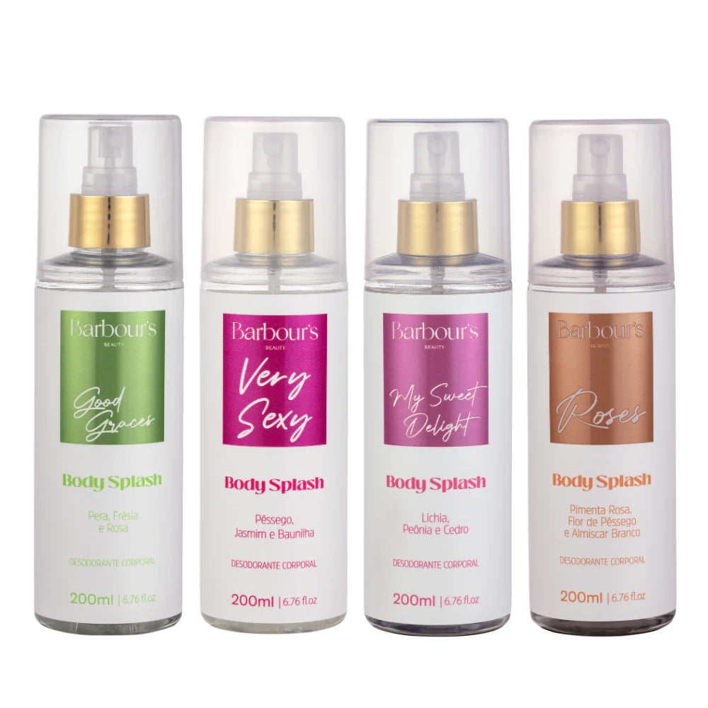 Kit 4 Body Splash - My Sweet Delight, Very Sexy, Good Graces e Roses