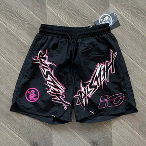Pronta Entrega - Hellstar Waxed Nylon Athletic Shorts Black