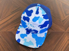 Boné BAPE x Stussy Trucker Blue