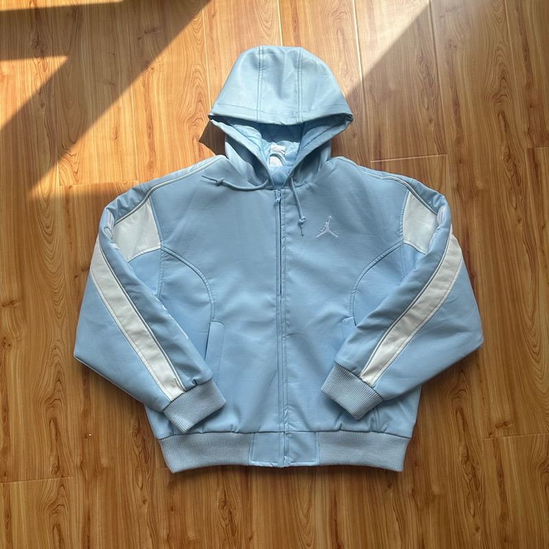 Jaqueta Air Jordan x Supreme Hooded Leather Light Blue